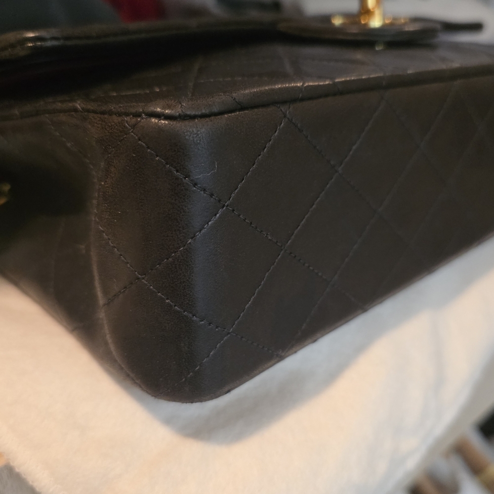 Vintage Chanel Quilted Lambskin Double Flap Shoulder Bag Small - Picture 4 of 16